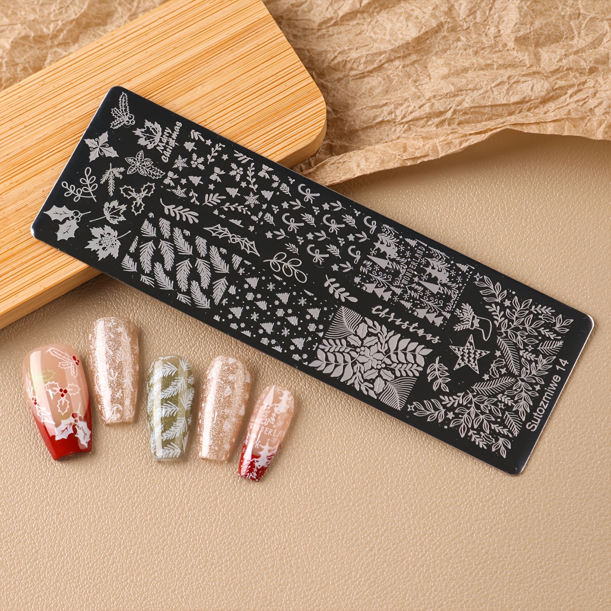Reusable Nail Stamping Plate Set with Stamper & Scraper