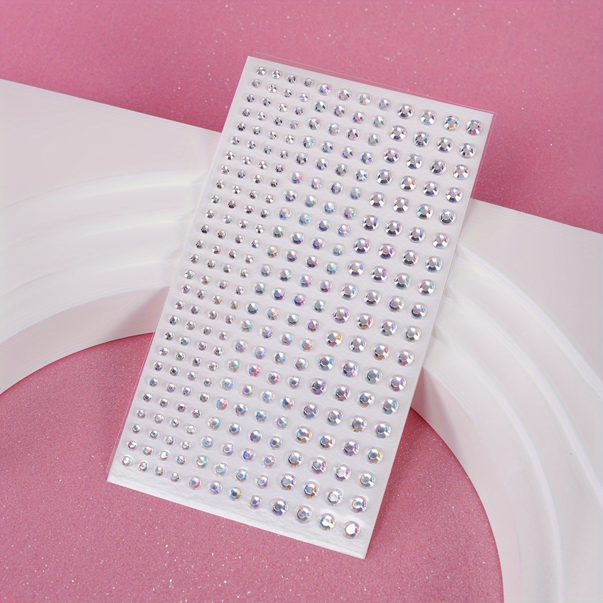 TEMU Calcomanías de diamantes de con láser de moda, diamantes simulados 3D minimalistas para decoración facial de mujeres, recuerdos temporales para