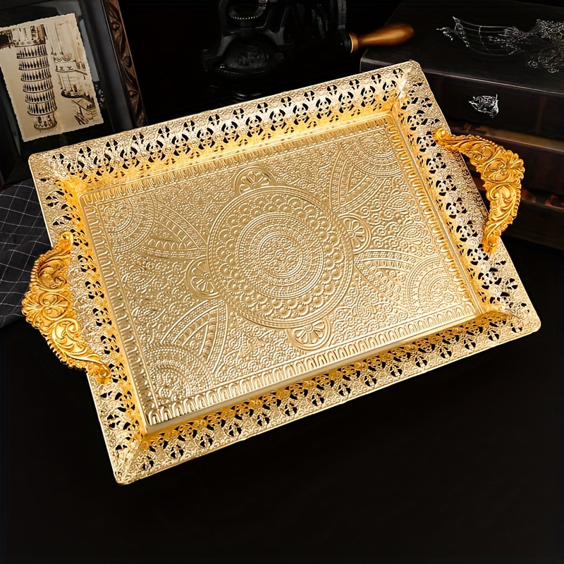 

Burronwood Luxury Tray - Elegant Middle Eastern Style, Fruits & Snacks, Ideal For Room Coffee Table Decor