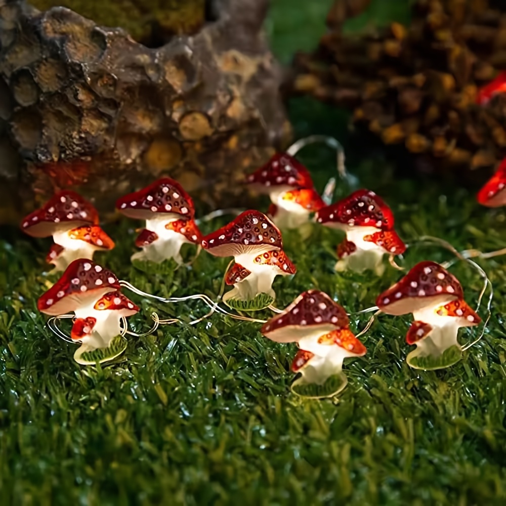 TEMU Indoor Decorative Mushroom Copper Wire Lights, Easter Egg Holiday Lights, Battery-powered Cute Restaurant Celebration Room Decorative Ambient Lights