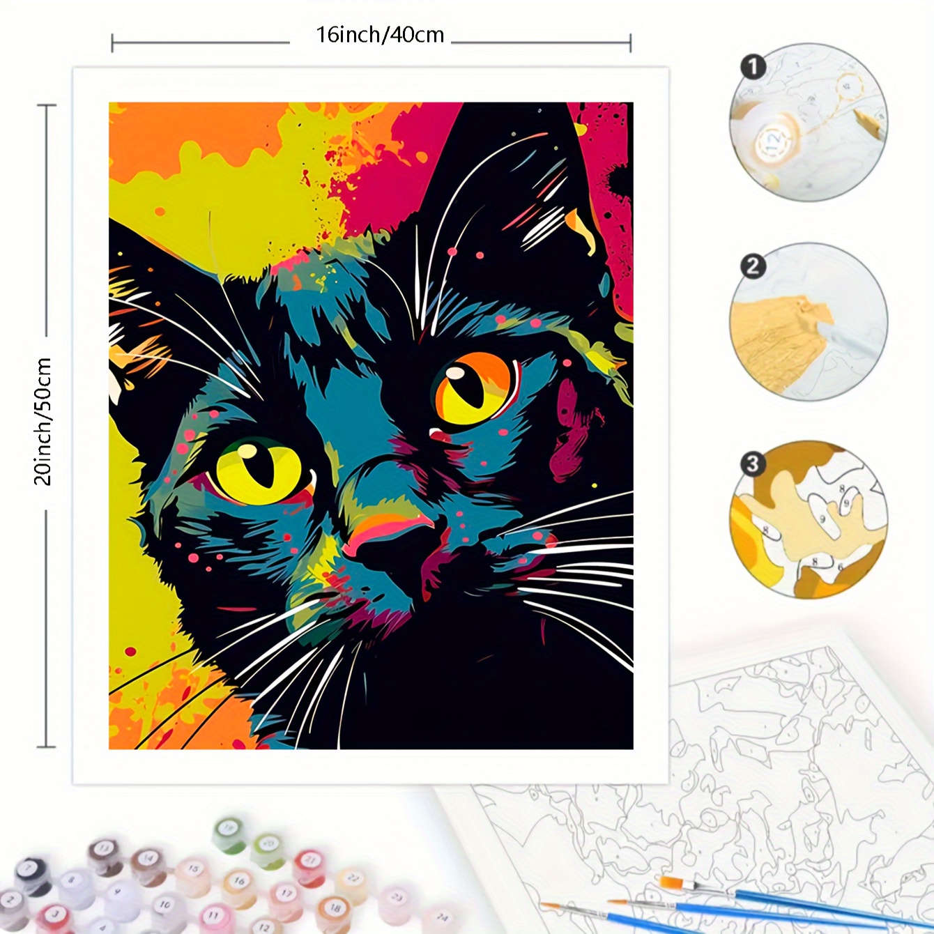 ○ 子供用 お絵描きキット 可愛い猫のアート 塗り絵キット 工作キット