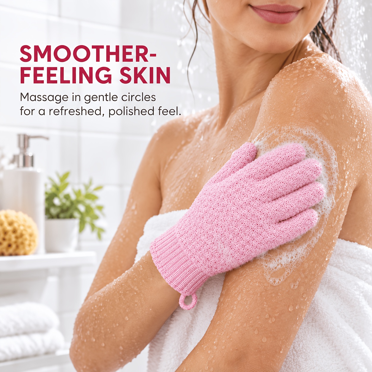 2pcs Bath Set: Exfoliating Glove and Loofah Combination