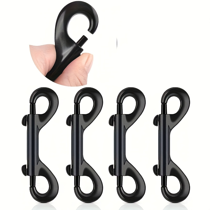 Image of 4pcs Double Ended Spring Weight Multifunctional Double-sided Clamp Chain Metal Clip Keychain Suitable For Water Bucket Dog Belt Feeding Bucket