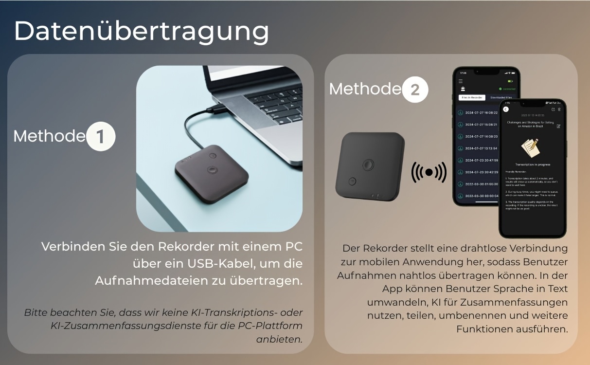 FoCase REC App – KI-Transkription und Zusammenfassungen