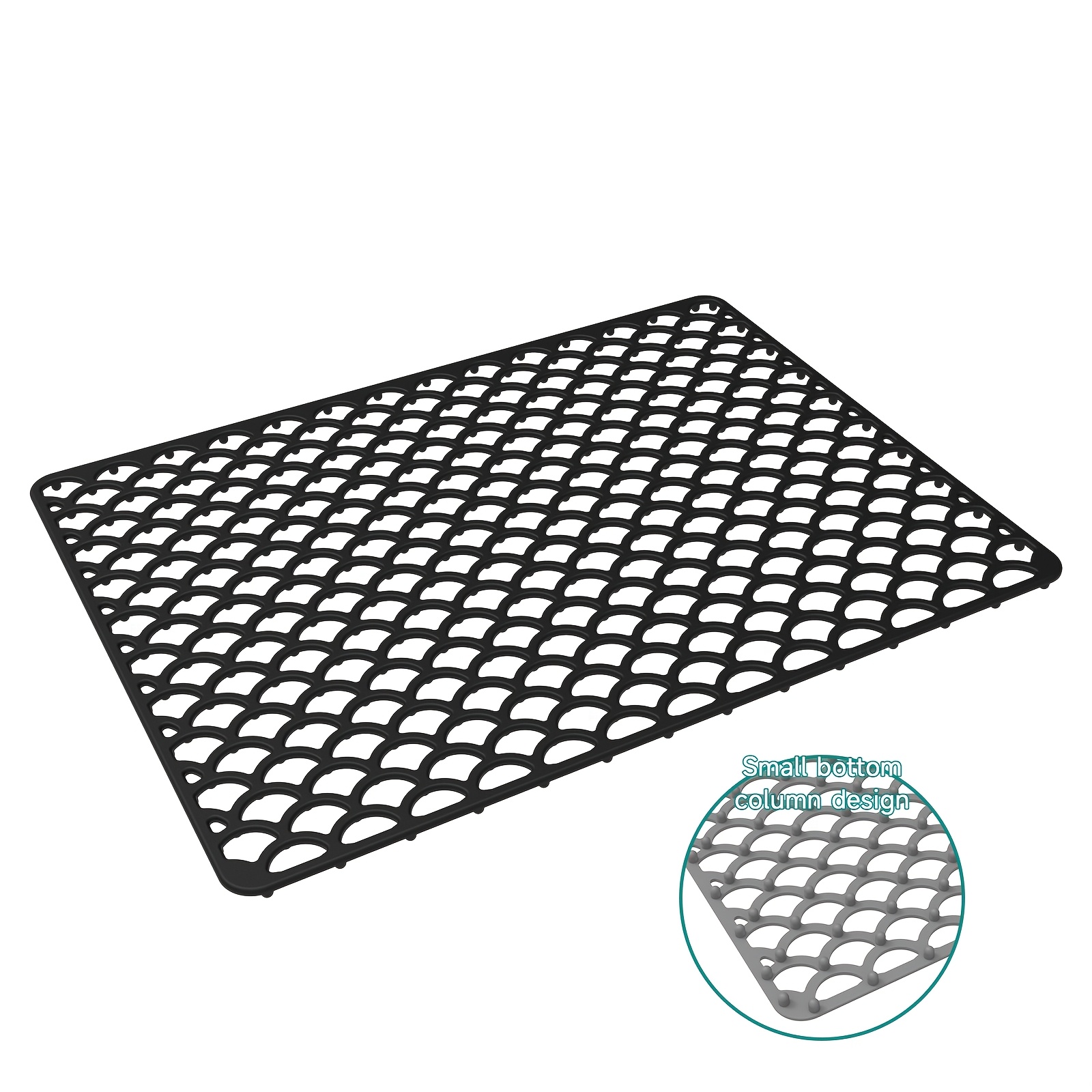 Image of 16.5x12 Inch Silicone Sink Mat - Durable, Waterproof, Non-slip, Soakable Drainage Mat With Filter Net Design For Kitchen Sinks