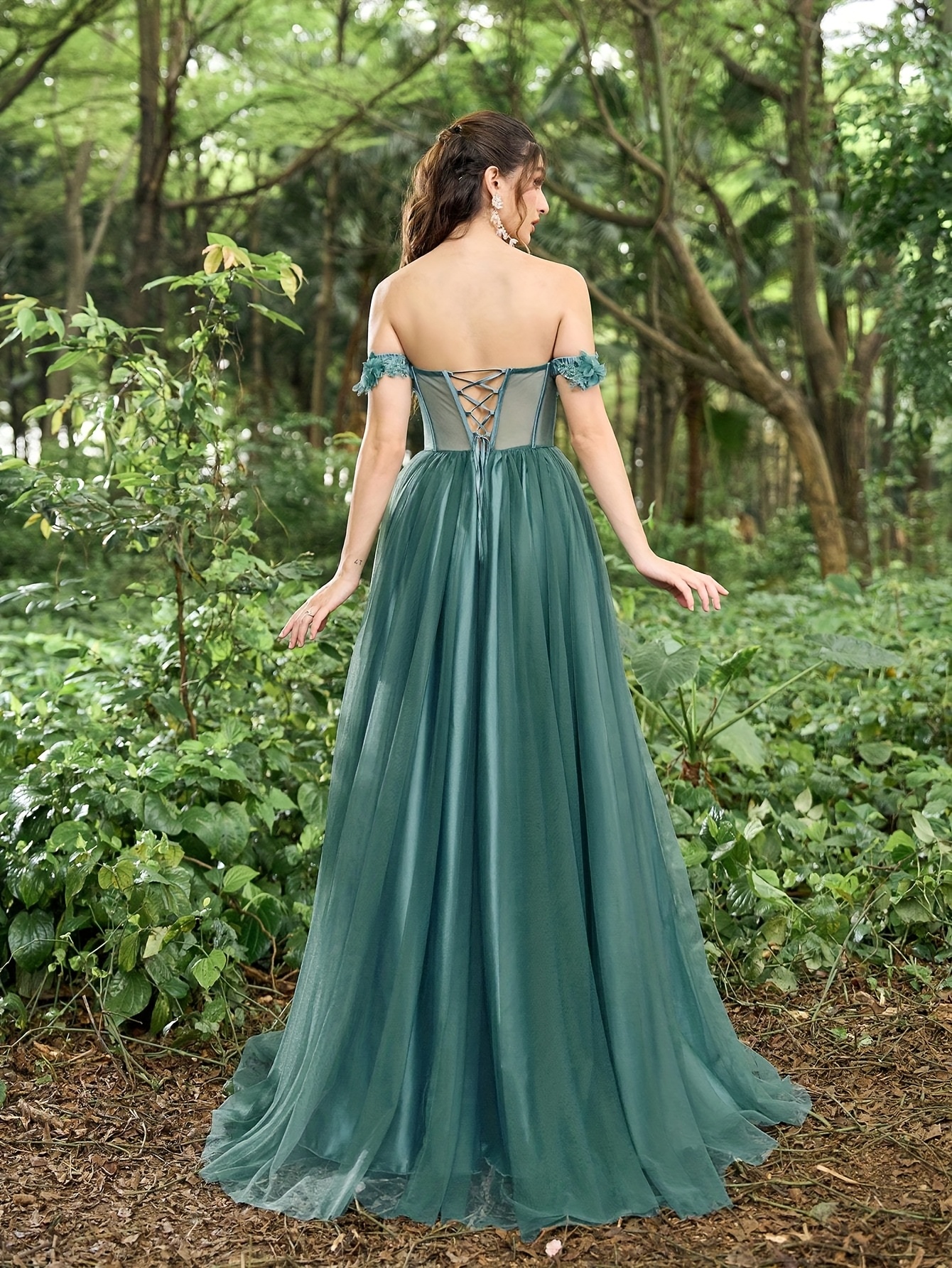 emerald green off the shoulder mermaid dress ANDREA & LEO A1107 Embellished Off Shoulder Tulle Mermaid Dress – The Gown  Galleria