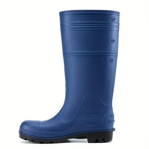 rain boots for men waterproof steel shank knee height pvc rubber mud work boots slip resistant agriculture industrial working gardening fishing farming