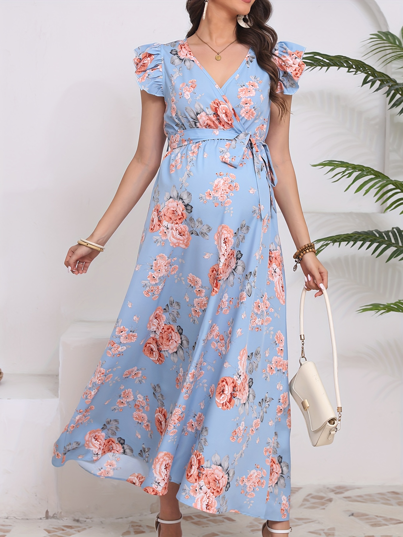 maternity dress floral sold on Temu United States
