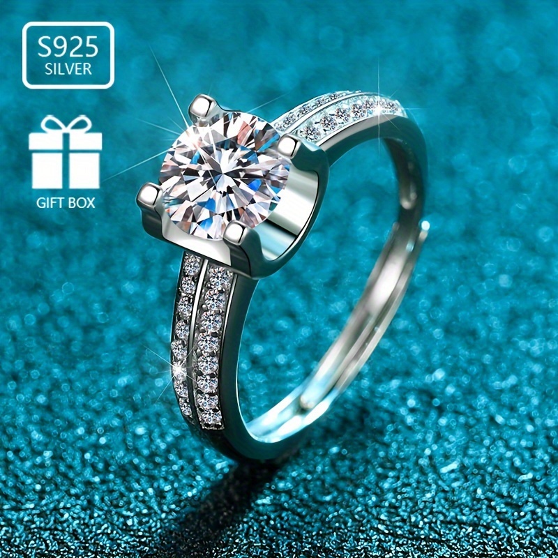 925 Silver Bull Head Ring with Zirconia - Wedding Proposal & Engagement
