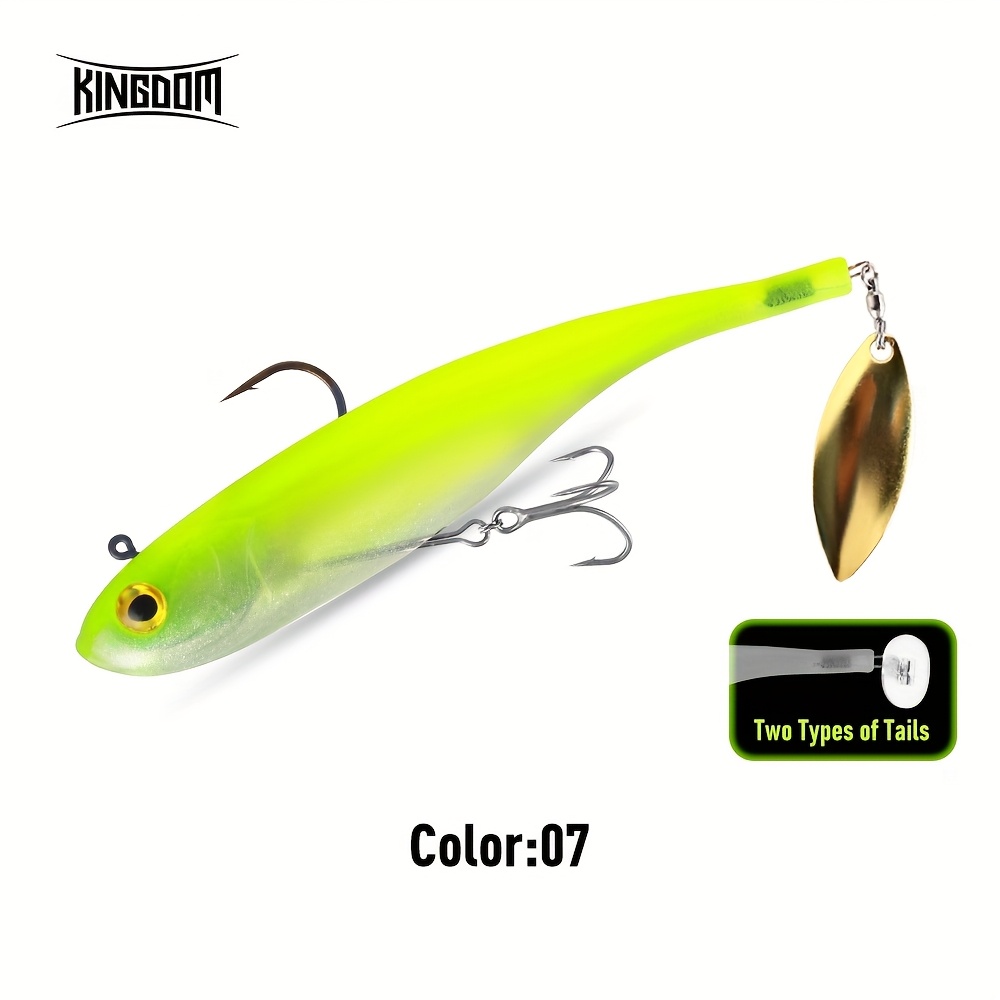 TEMU Kingdom 1pc Replaceable Sequin Tail Sinking Soft Bait, Bionic Colored Large Fishing Lure, 47g/1.66oz, 150mm/5.91in, Replaceable Tail, Realistic