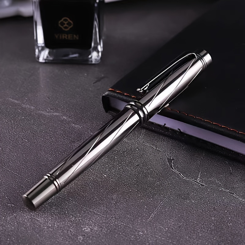 TEMU 1pc Luxury Heavy Touch Pen - Sleek Metallic Design, Comfortable Grip, Refillable Ink, Ideal For Calligraphy, Office Use & Gift Giving (ink Not