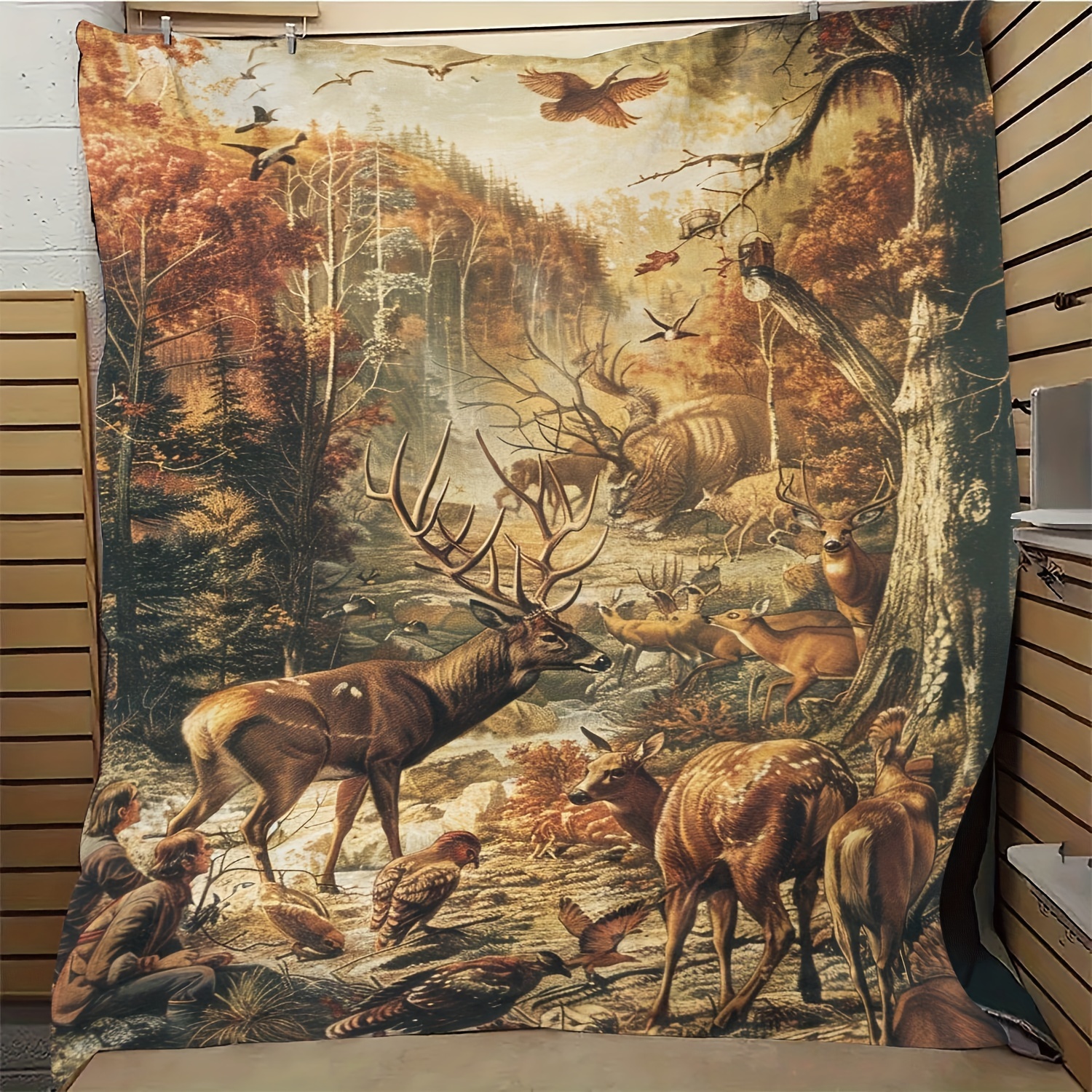 

1pc Gift Blanket For Friends Hunting Wild Elk Animal Soft Blanket Flannel Blanket For Couch Sofa Office Bed Camping Travel, Multi-purpose Gift Blanket For All Season