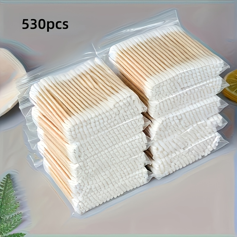 530pcs Double-ended Swabs, Paraben-free, Cleaning And Care, Suitable For Gentle Ear Cleaning And Makeup Application