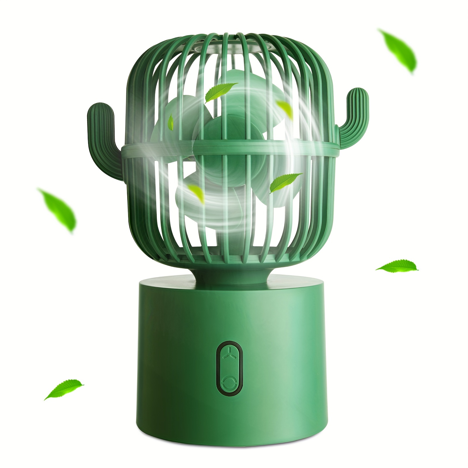 

1 Pc, Cactus Design Portable Usb Desk Fan, Quiet Operation Fan For Home And Student Use, High-quality Silent Fan With Usb Charging, Green And Pink Options