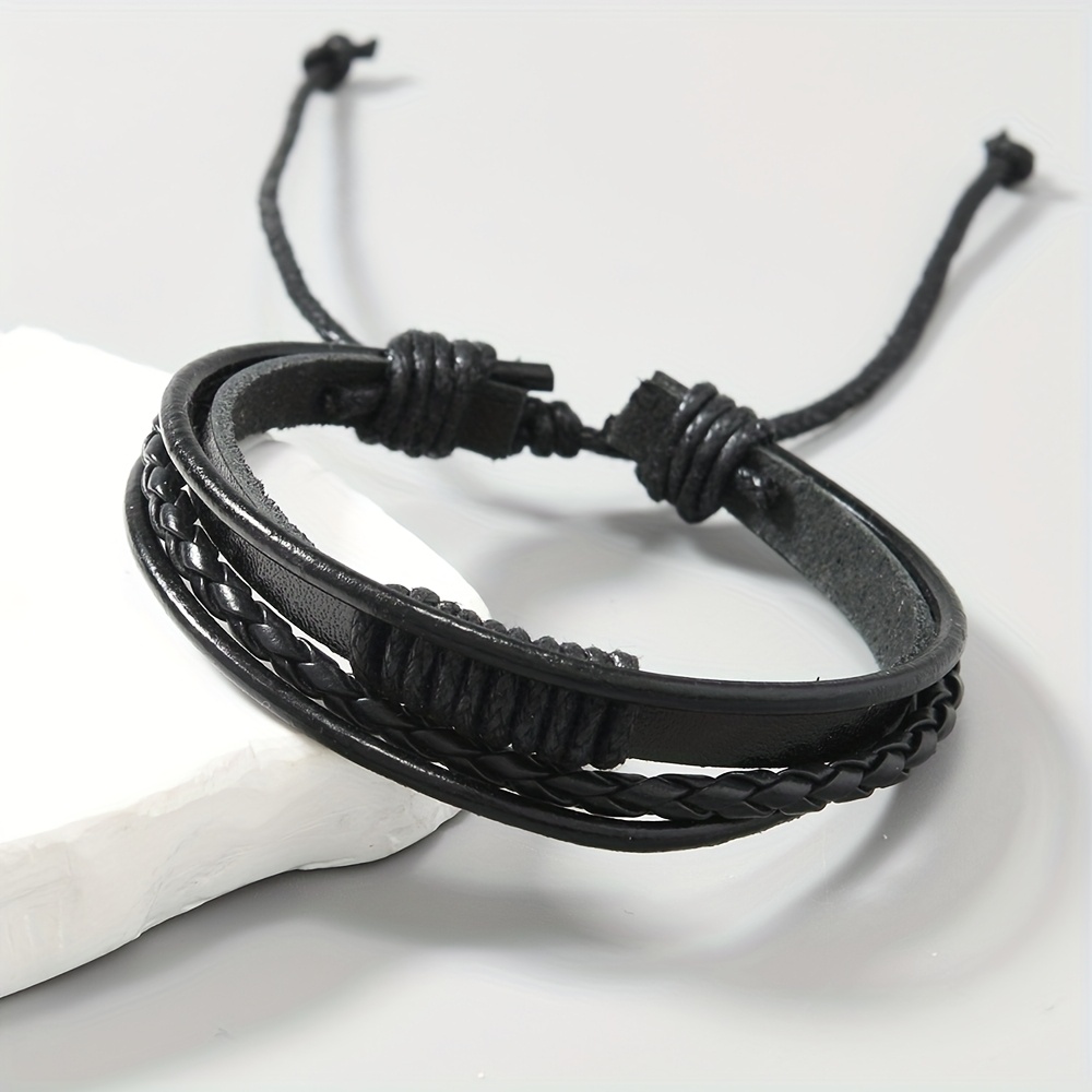 Minimalist Handwoven Bohemian PU Leather Bracelet