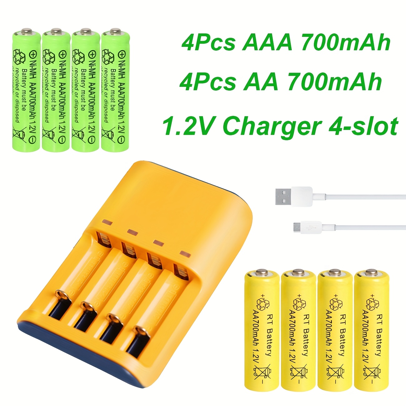 Aazon.co: DURNERGY Rechargeable AA Batteries 8 Pack, Double A Battery, 1200ah 1.2v NIH AA - View #8