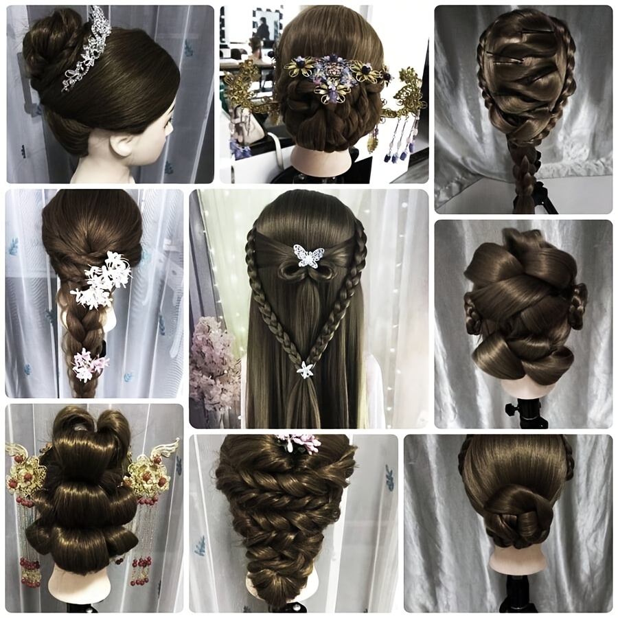 24 inch hairdressing mannequin head made of synthetic fibers complete with a clamp and a braiding kit suitable for halloween props and for adults of any gender Product details 8