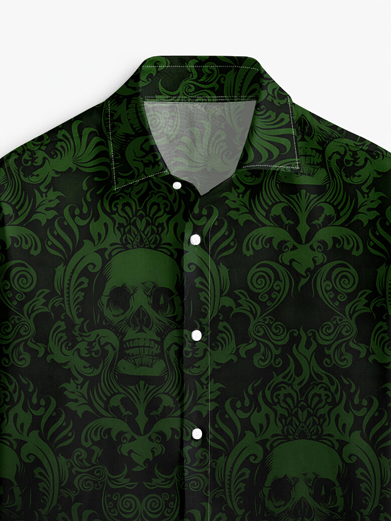 Halloween Herrenhemd – Totenkopf 3D-Druck Mit Blutspritzern, Kurzärmlig, Für Gruselpartys & Festivals