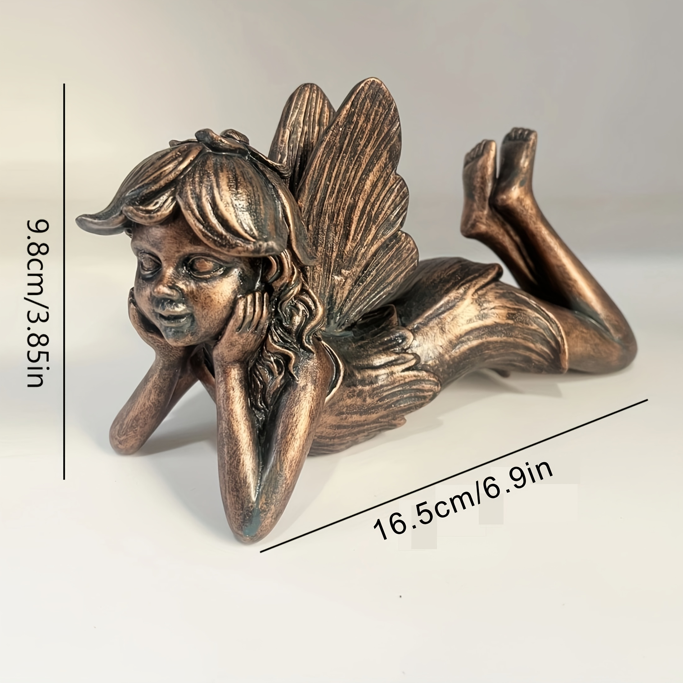 TEMU 1pc Garden Fairy Statue - Resin Mythical Figurine With Wings, Indoor/outdoor Lawn & Pond Decor, Gardens, Courtyards, And Home Aesthetics