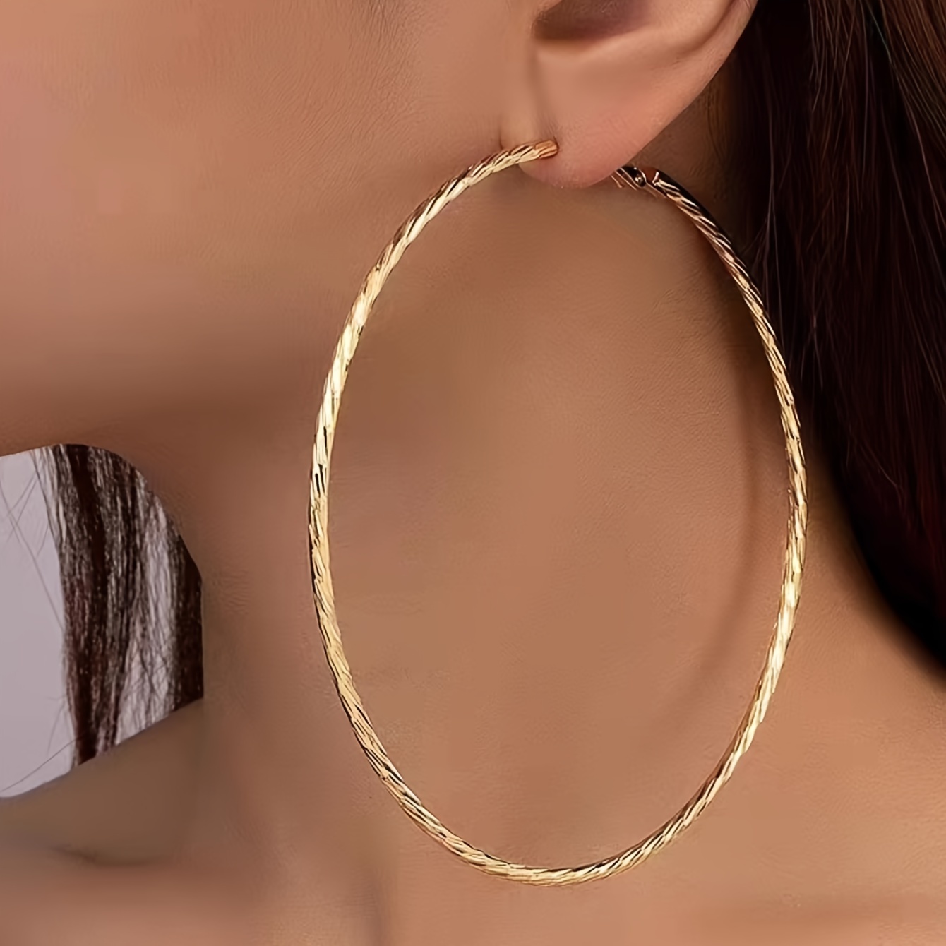 

Bold Engraved Pattern Large Hoop Earrings - Vintage & Sexy , Stainless Steel Posts, , Holidays, Dates & Travel