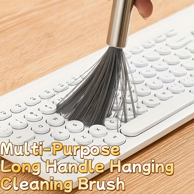 

1/2/3pcs Multi- Long Handle Hanging Cleaning Brush, Stainless Steel, No Power Required, Suitable For Room Types - Can Accurately Clean Desktop, Keyboard, And Fan Small Furniture