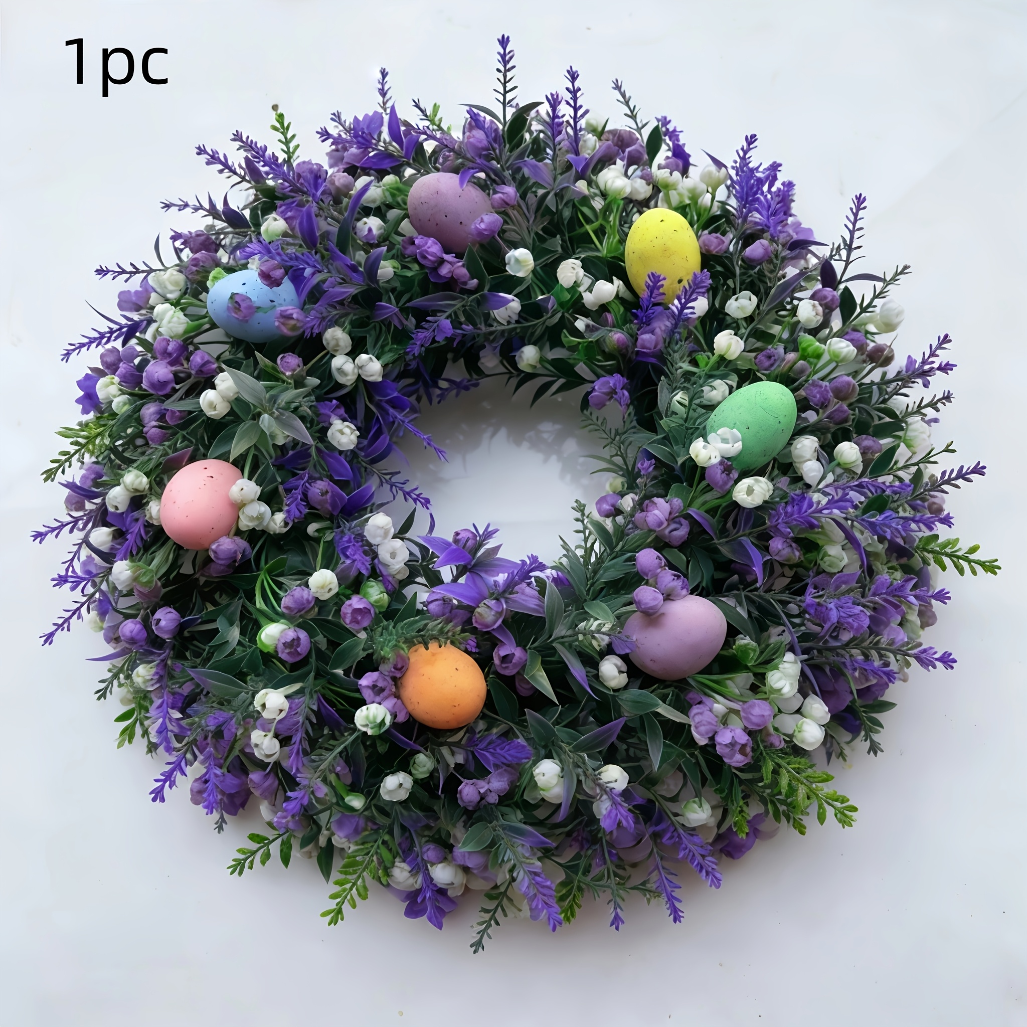 Purple Artificial Egg Wreath - Perfect For Spring/summer, Valentine's Day, Easter, Mother's Day, And Graduation Decorations | Ideal For Home, Garden, Patio, Front Door, And Farmhouse Decor