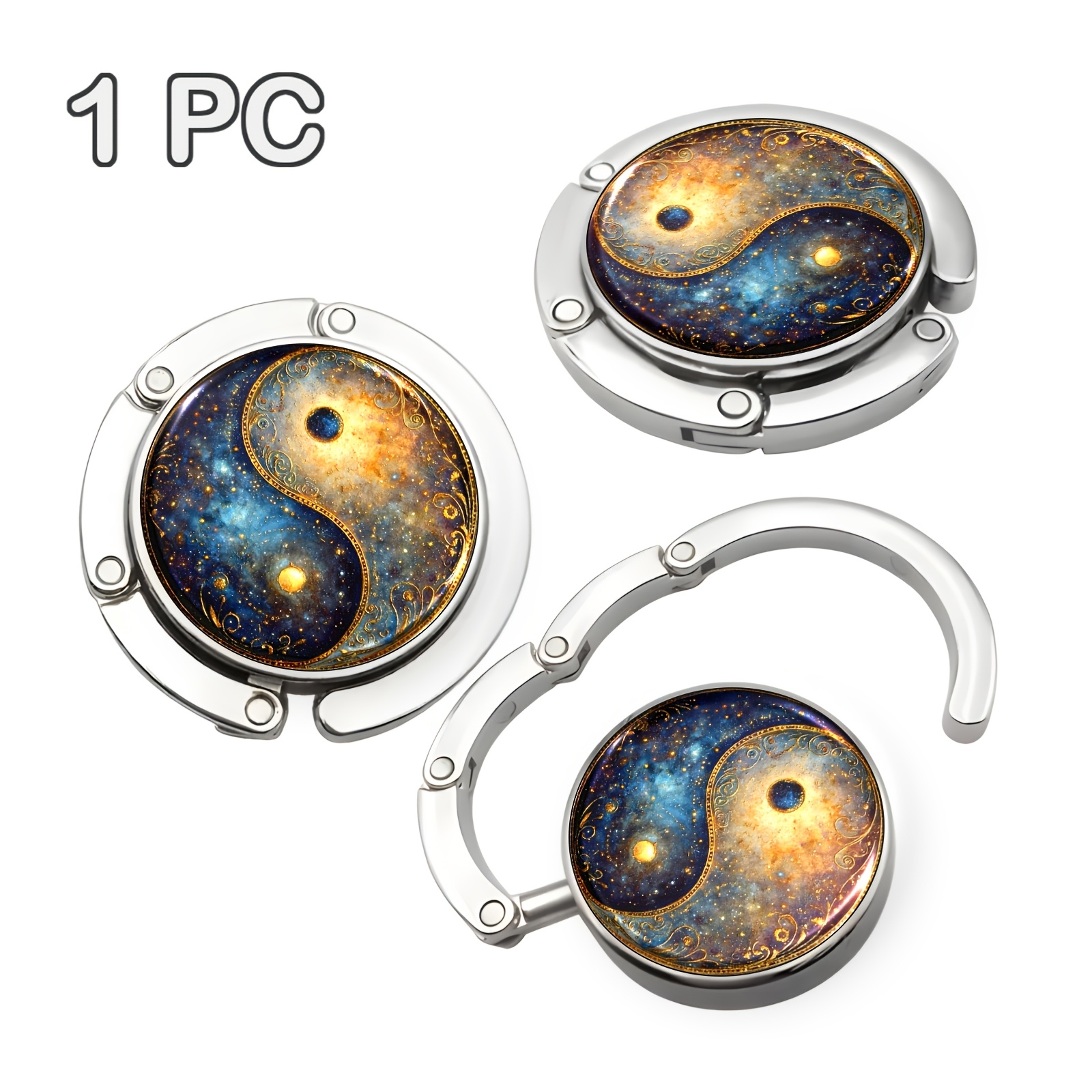 TEMU Crochet Portable Yin Yang pour Ciel Étoilé, Crochet de Rangement Pliable pour Sac à Main, Style Mature avec Cadeau Unique, Convient pour et