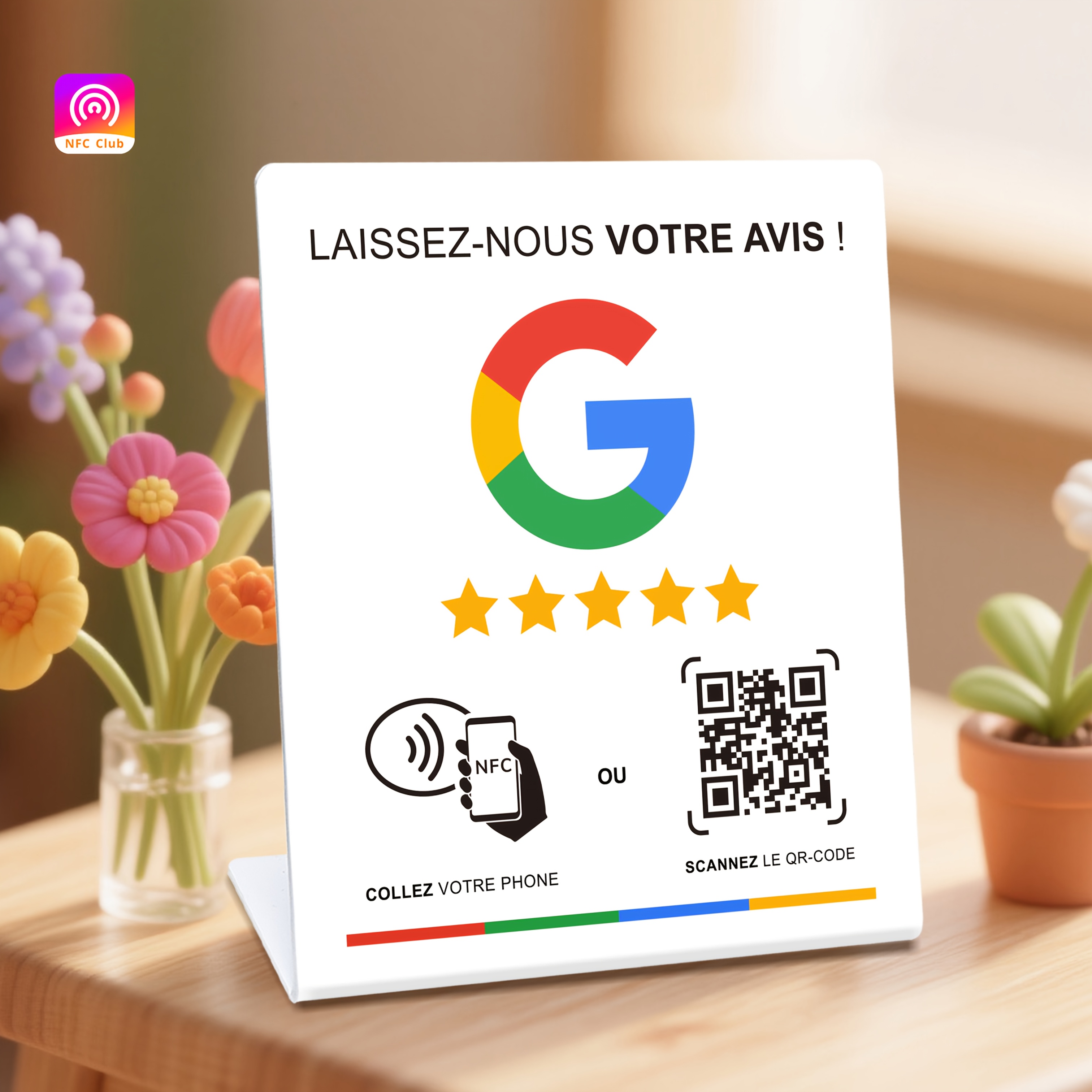 Présentoir d'intégration des réseaux sociaux d'entreprise - NFC TAP & Code QR, Configuration facile et gestion des liens de commentaires, Matériau PVC durable, Parfaitement compatible avec Google Reviews et l'intégration des réseaux sociaux, Présentoir de visualisation des réseaux sociaux – Image 8