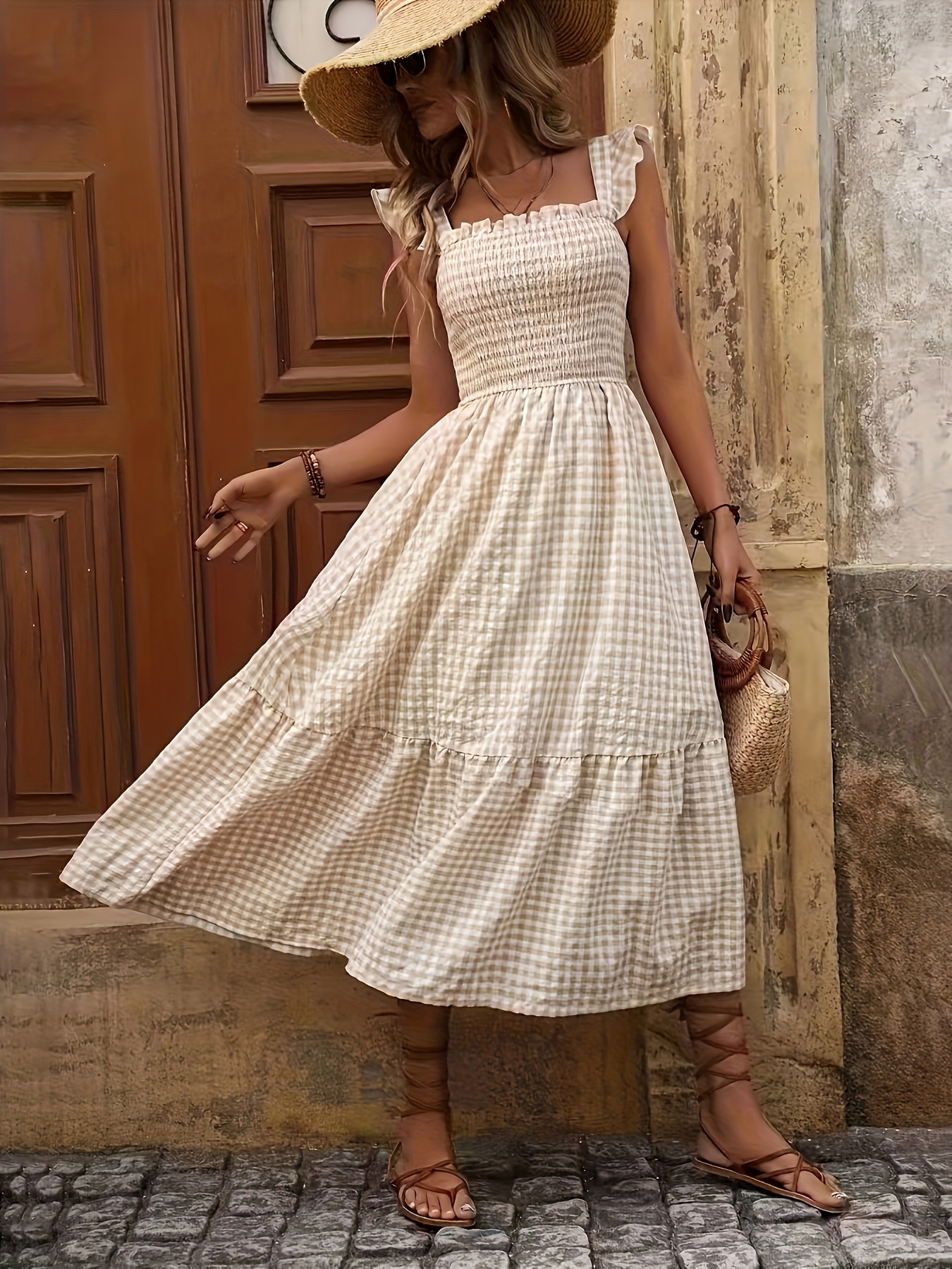 gingham dress women sold on Temu United States