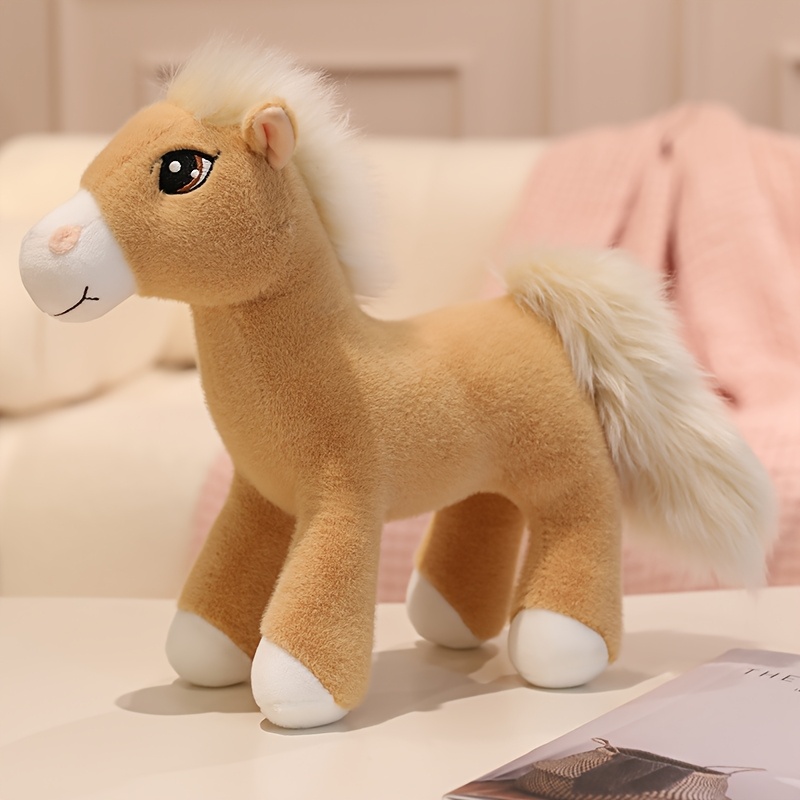Image of Simulation Horse Plush Toys 20cm/7.87" Soft Stuffed Plush Animal Toy Education Prop Toys For Students Sofa Decorations