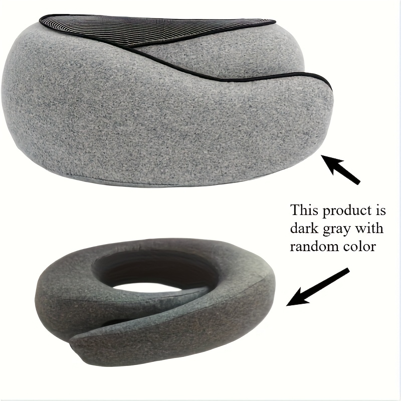 TEMU Ergonomic Neck Pillow For Work, School, Travel - Portable, Medium Soft, Gray, Ideal Gift For All , Neck Pillow For Work, Travel, Travel Pillow,