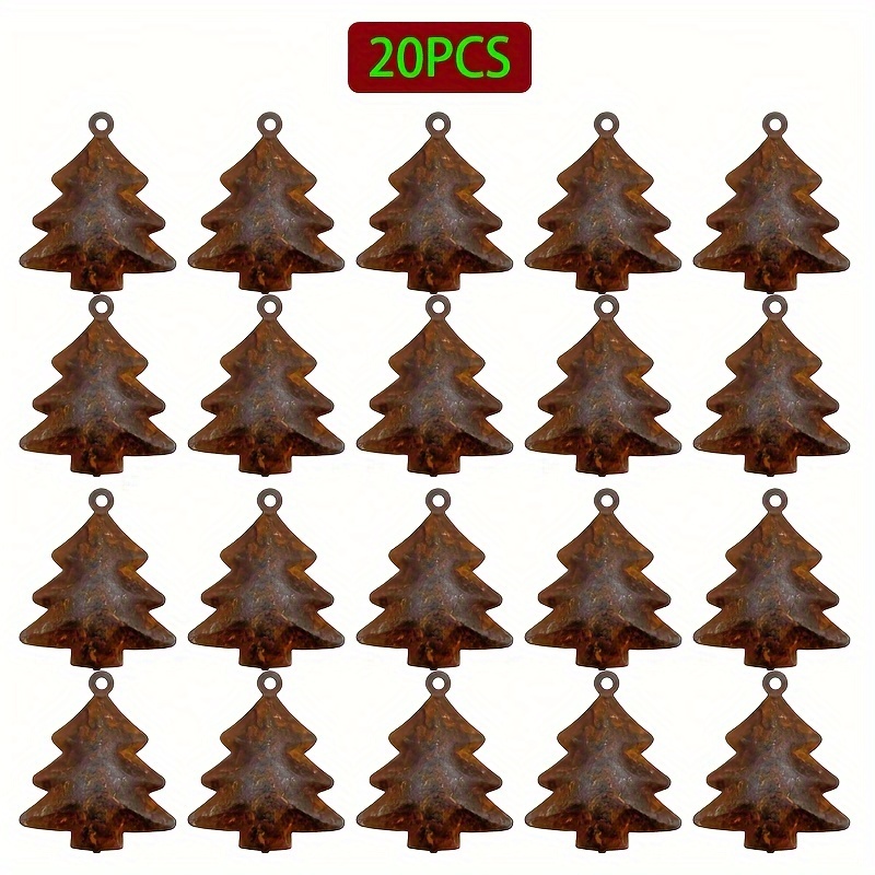 Image of 20pcs Rusty Metal Bells Christmas Decorations Metal Sleigh Bells Bags Wedding Wreaths Jewelry Fireplace Ornaments Front Door Window Rusty Jingle Bells, Farmhouse Rustic Decor