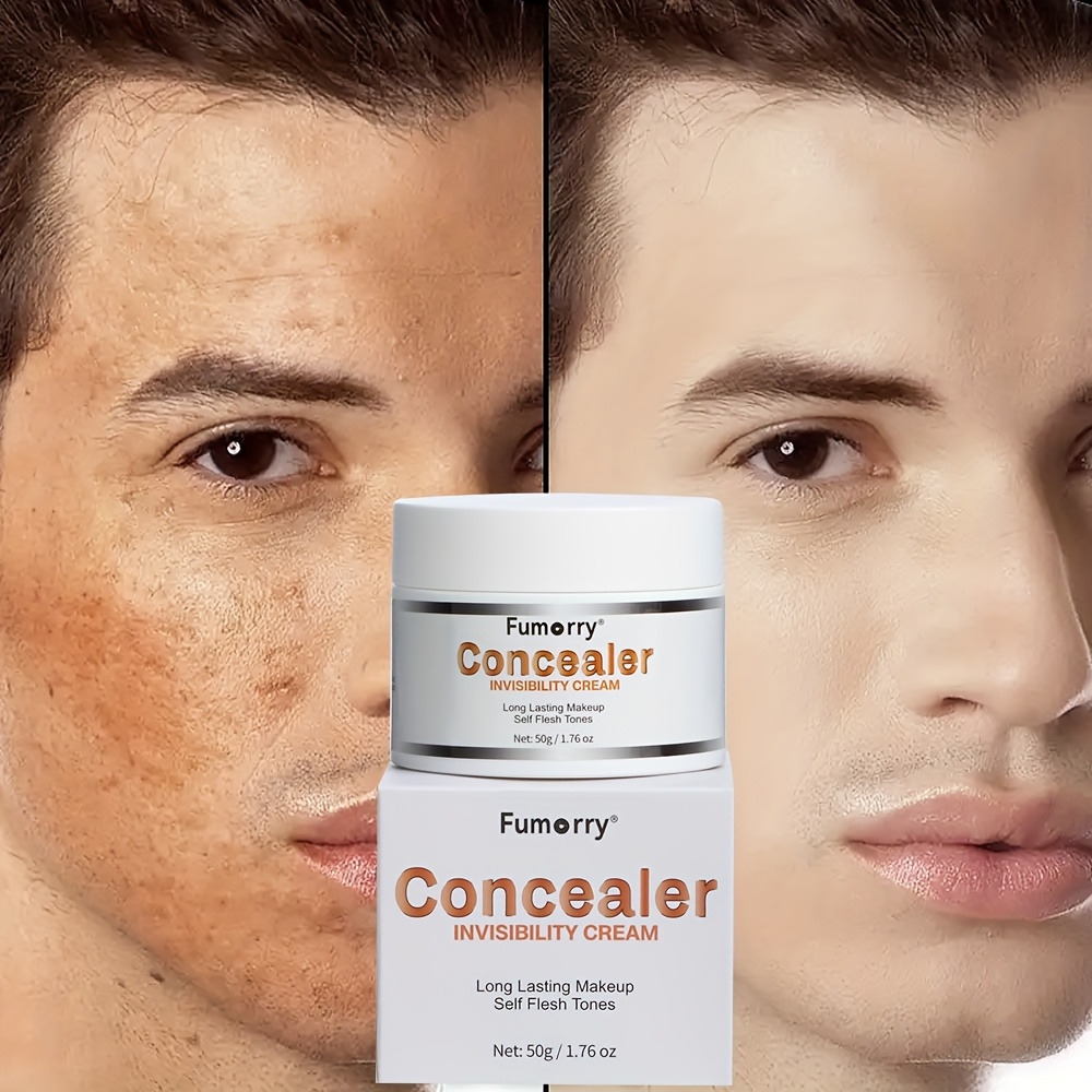 Men's Moisturizer Concealer Cream - Lightweight Texture, Light And Not Sticky, Covers Facial Defects - Creates A Natural Bright Complexion, Hides Pores & Evens Skin Tone, Easy to Clean, Fumorry - Image 5