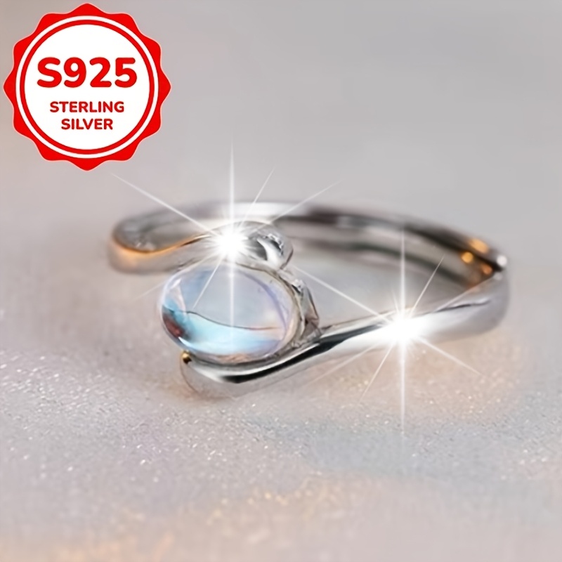 TEMU 1pc Women's Fashion Ring, S925 Sterling Silvery Embrace Ring, Light Luxury Niche Adjustable Index Finger Ring For Women, High-end Gift For Best