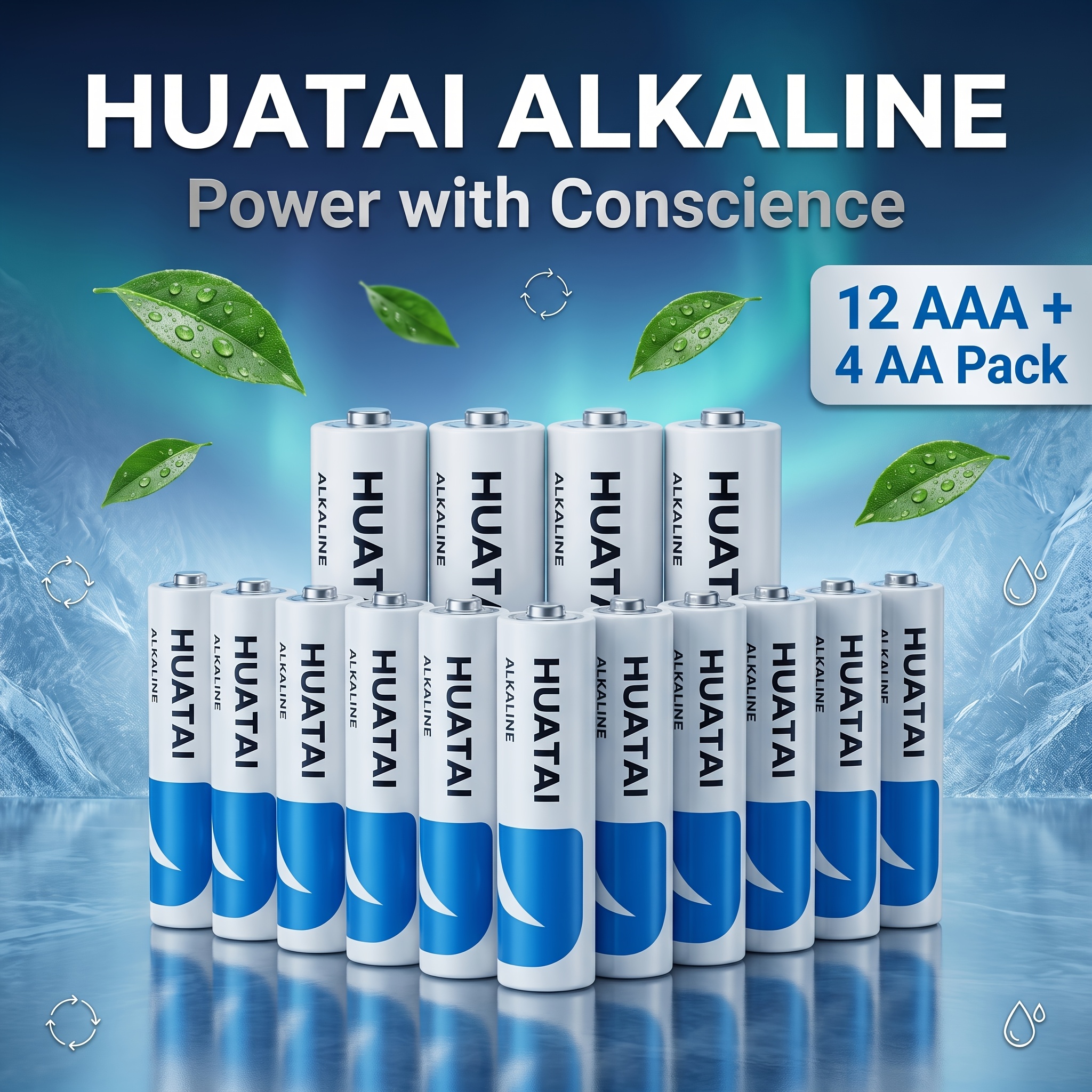 TEMU Huatai 1.5v Batteries Suitable For Rc Cars, 12 Aaa + 4 Aa, Durable & Leak-proof, 10-year , From Local Warehouse, Fit For Remotes, Alarm Clocks,