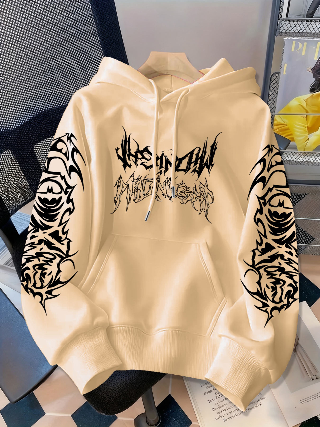 american dark style thorn letter sweatshirt dark - Temu Oman
