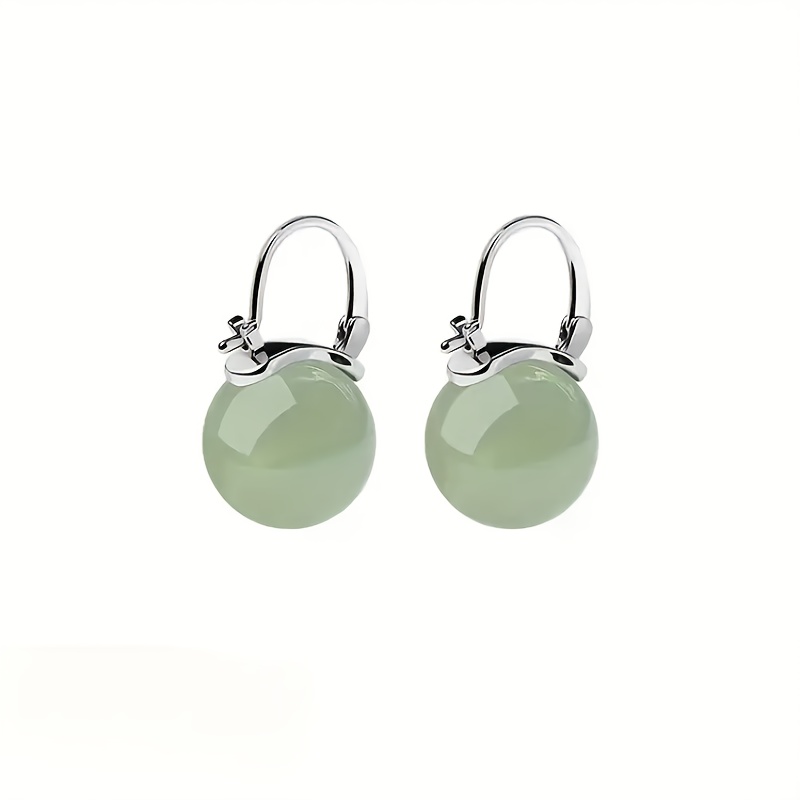 TEMU Earrings Temperament Personality Artificial Jade Earrings Earrings Anti-allergy