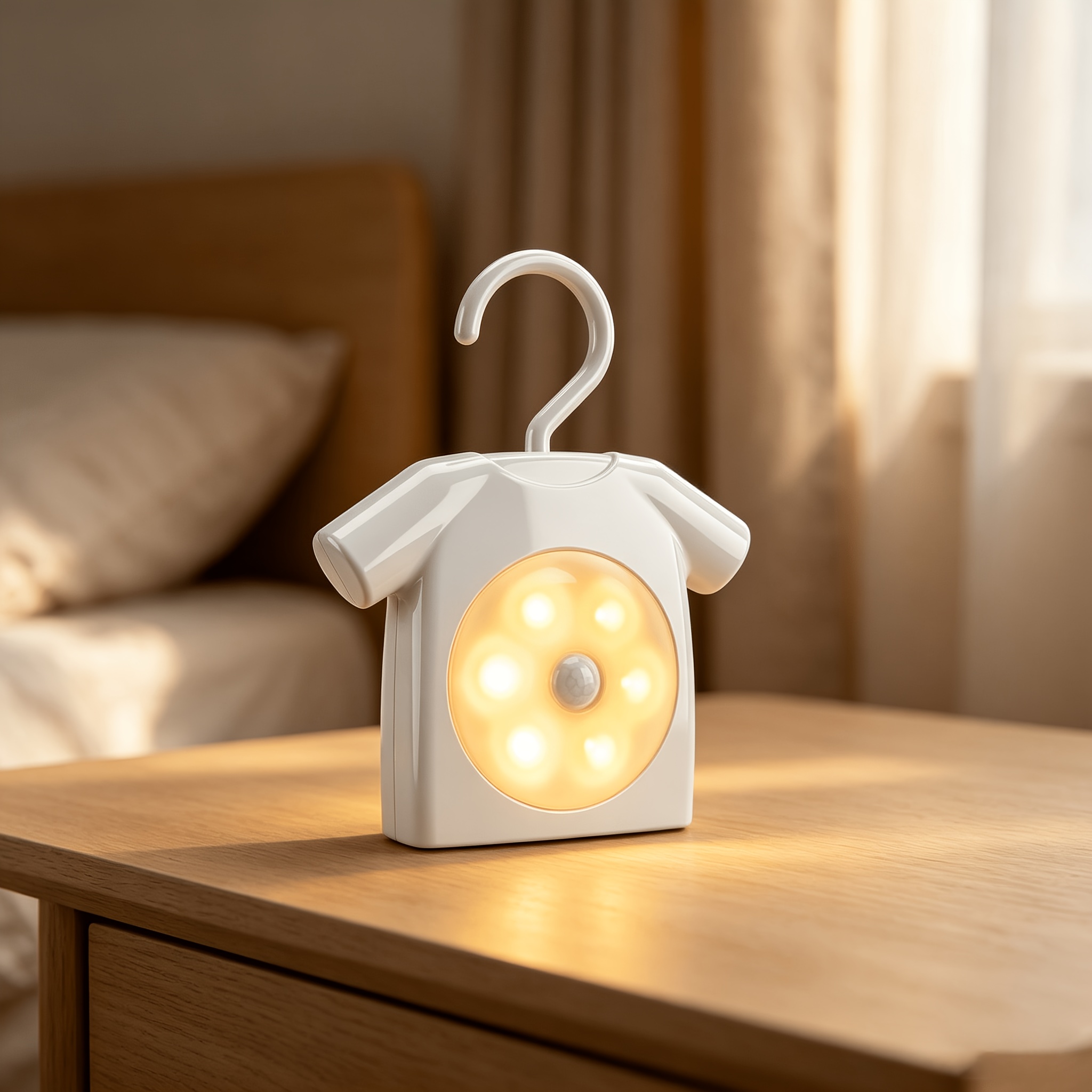 TEMU Veilleuse LED 1 pièce à détection de mouvement avec 2 couleurs de lumière en option, dos magnétique et crochet de suspension, fonctionne avec 3