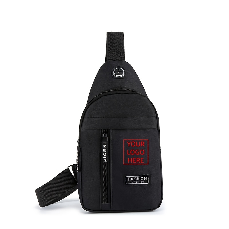 TEMU New Unisex Chest Bag, Customizable With Logo, Images, Text, Or Photos, Suitable For Company Or Corporate Advertising. Features As A