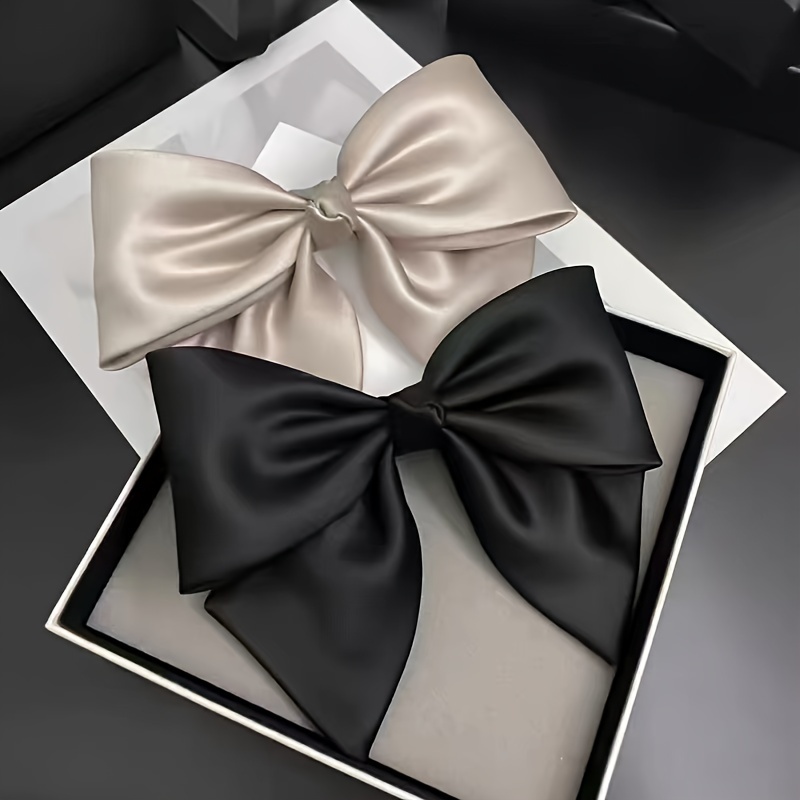 

1pc Elegant Solid Color Bowknot Shaped Hair Clip Retro Hair Barrette Trendy Hair Decoration For Women And Girls Wear