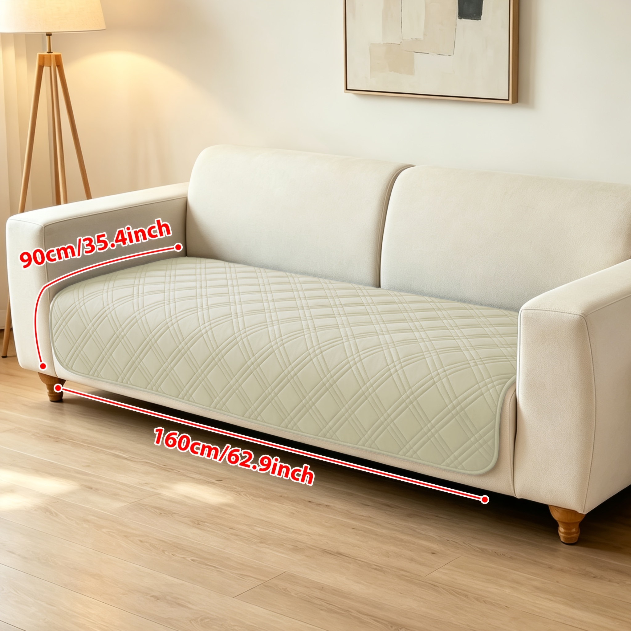 TEMU 1pc Modern Sofa Cushion Cover Suitable For 1/2/3/4-seater Couches, Non-slip Sofa Protector With -piece, Machine Washable Cover Compatible For