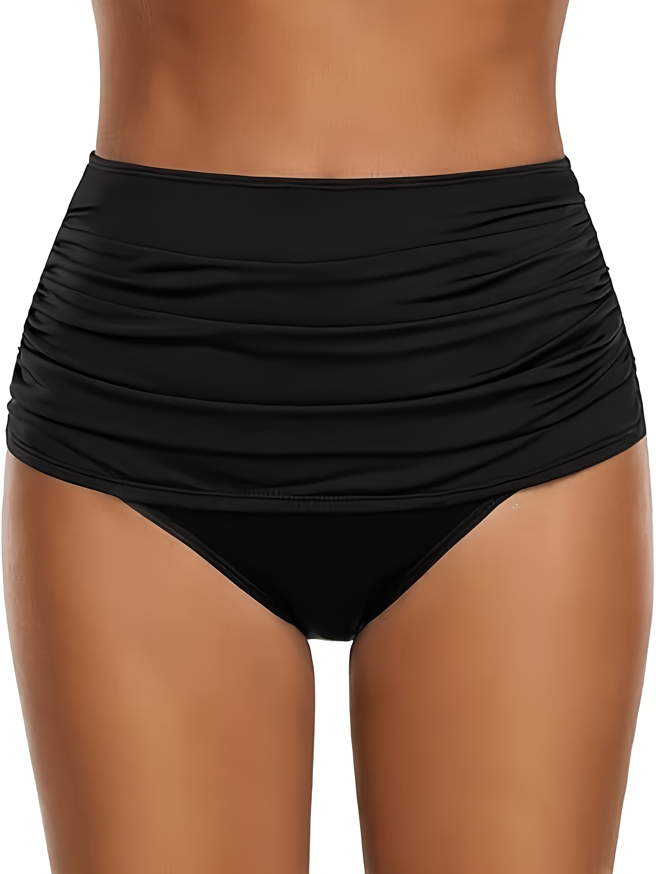 New Style High-Waisted Swim Shorts for Women in Europe And America, Solid Color, Sexy, Butt-Lifting, Slimming, And Modest Swimwear.