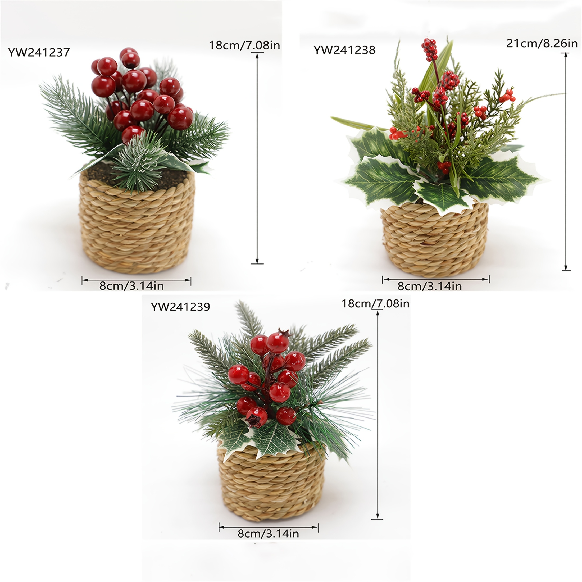 3pcs festive christmas decor set mixed colors - Temu