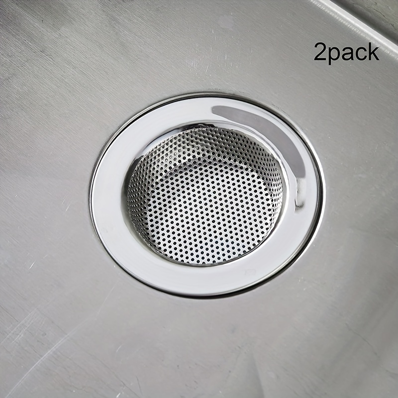 TEMU 2pcs Stainless Steel Drain Filters, Kitchen Sink Filter, Sink Drainage Basket, Upgraded Double-layer Safety Design, Drain Clog , Suitable For