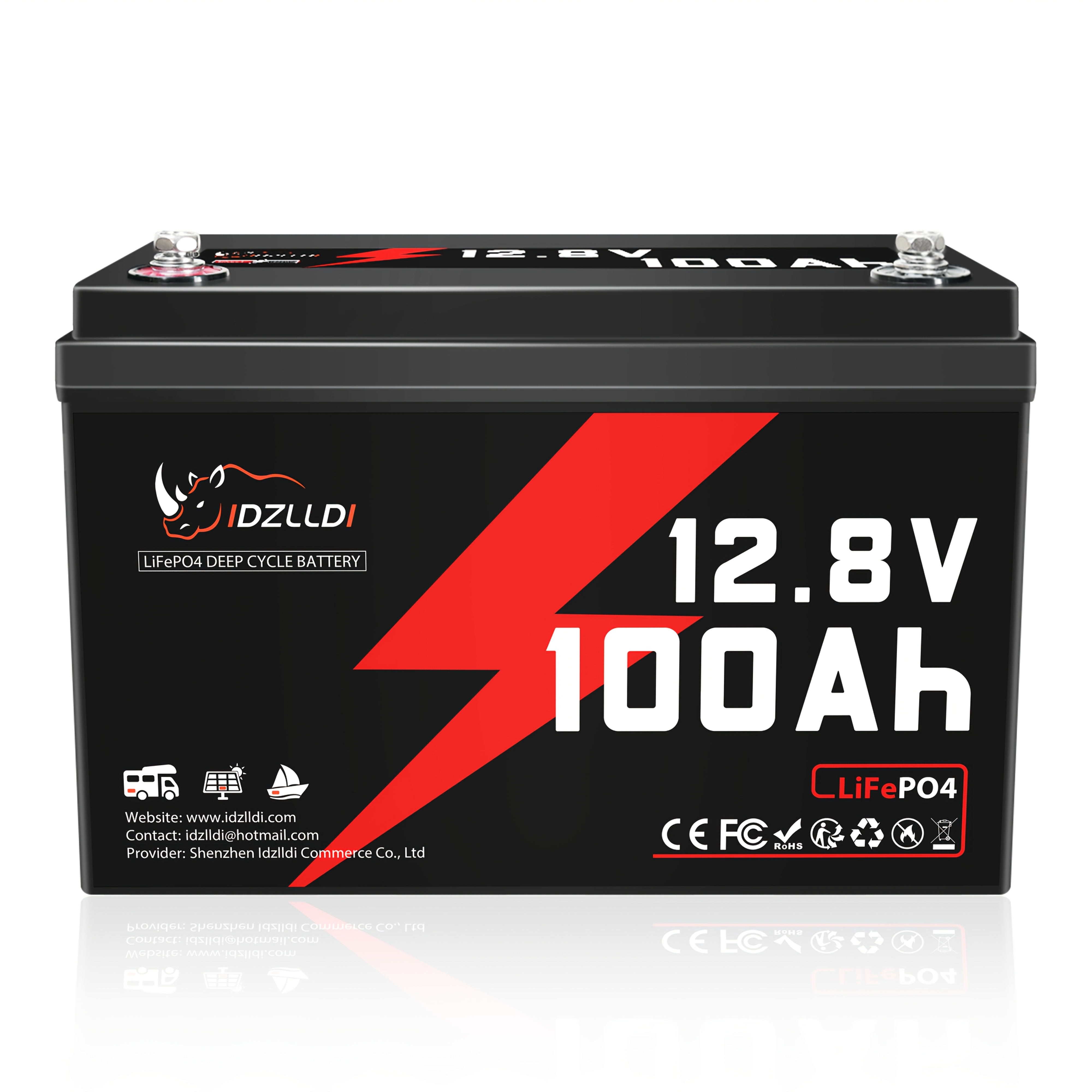 12v 100ah Lifepo4 Lithium Battery, 100a Bms, 1280wh Power Output, Suitable For Rv, Solar Energy, Off Grid Systems, And Storage