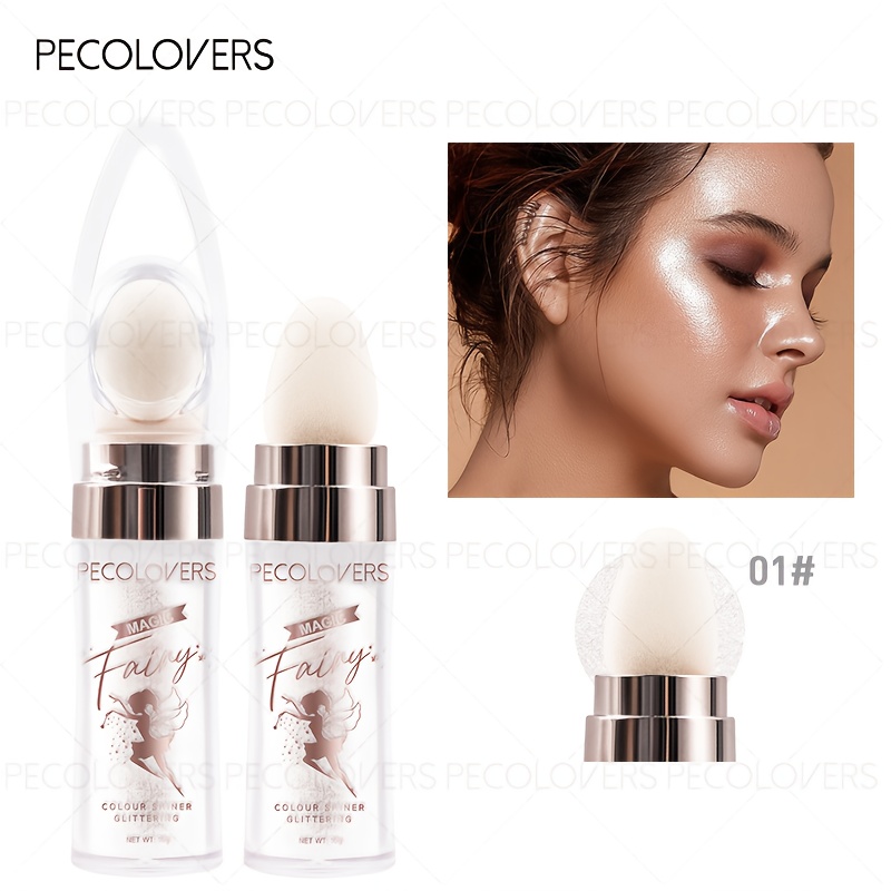 Image of Waterproof Waterproof Highlighter Powder Stick - Waterproof Pearlescent Glitter Bronzer & , Coverage Highlight For , Shimmer Stick For Wet Or Dry Use, -lasting Glossy For Parties, Gym, Swimming - No