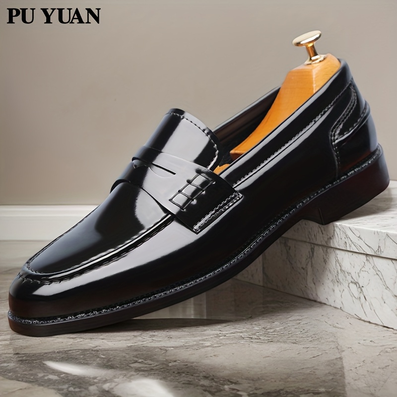 zapatos de negocios informales de talla   para hombre - zapatos de vestir sin cordones con punta, parte   de   y   de goma para  , viajes, senderismo - comodidad para    , zapatos versátiles | estilo de negocios informales |   de goma  , zapatos elegantes 5
