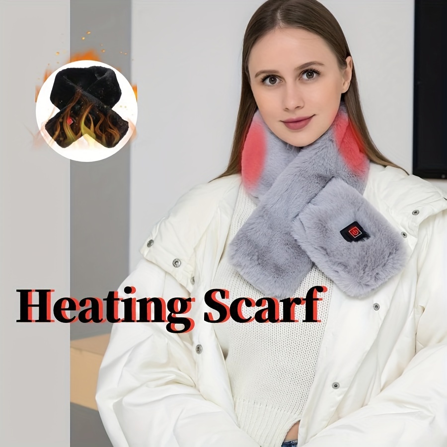 

Usb Rechargeable Scarf - Stylish Electric Neck Warmer With 3-level Temperature Control, Washable & Cozy, Includes 3050mah Power Bank