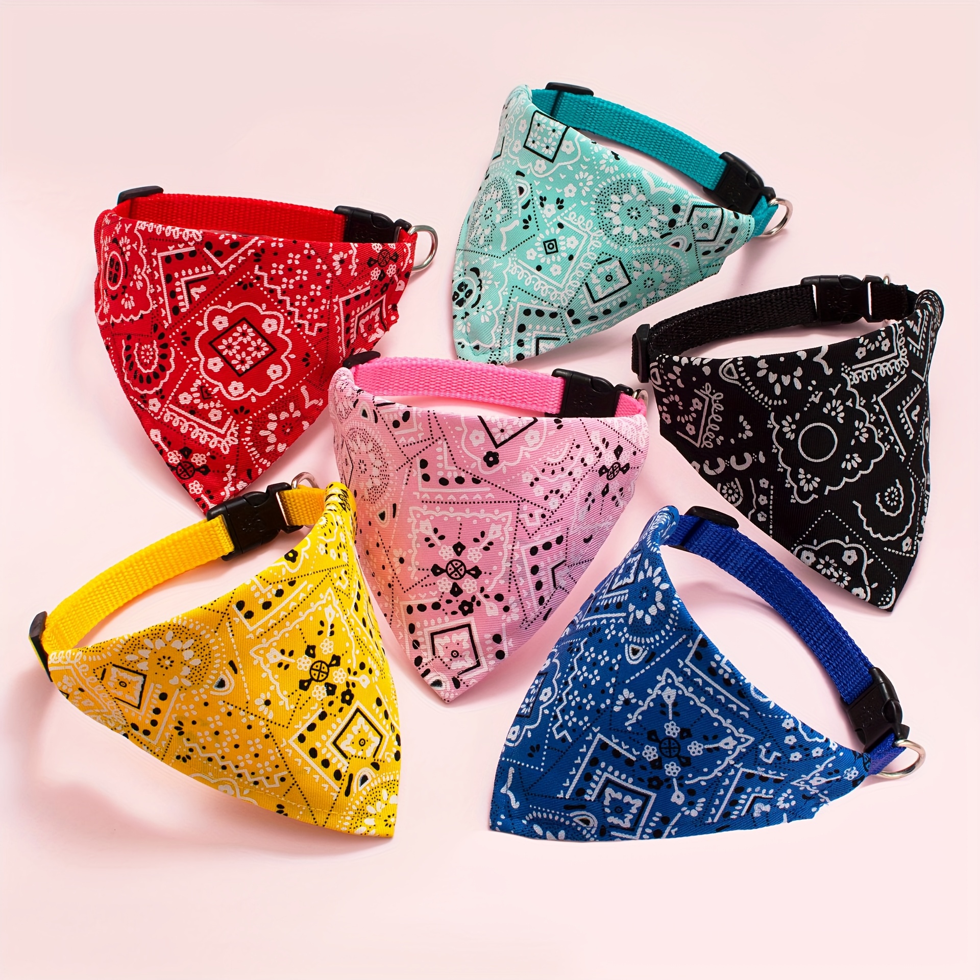 TEMU A Set Of 6 Pet Bibs In Colors, Adjustable For Tightness, Serving As Saliva Towels, Suitable For Cats And Dogs