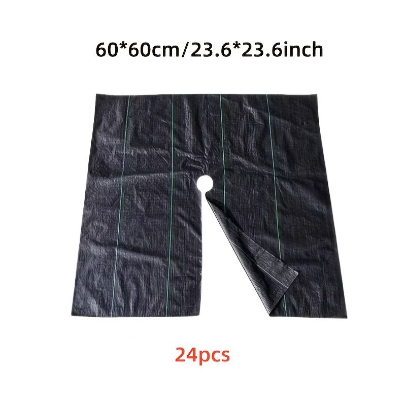 TEMU 24pcs Of Black Weed Protection Cloth, Sizes , Permeable And Breathable Grass Cover, Suitable For Garden Beds, , Landscape Engineering, Garden